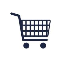 aislar compras carro plano icono compras icono vector