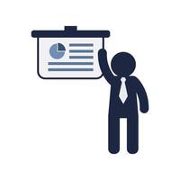 isolate man with presentation flat icon man avatar icon vector