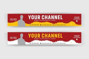 corporate unique youtube cover design with creative template vector