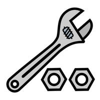 Illustration Vector Graphic of measurement tool, nuts construction, equipment icon