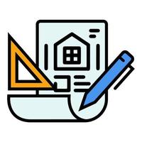 Illustration Vector Graphic of plan, architect ruler, pencil draw icon