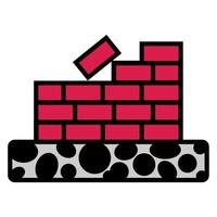 Illustration Vector Graphic of bricks wall, equipment, construction icon