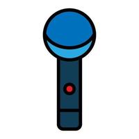 Show microphone line icon isolated on white background. Black flat thin icon on modern outline style. Linear symbol and editable stroke. Simple and pixel perfect stroke vector illustration.