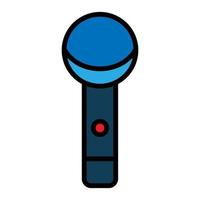 Show microphone line icon isolated on white background. Black flat thin icon on modern outline style. Linear symbol and editable stroke. Simple and pixel perfect stroke vector illustration.