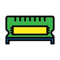 RAM memory line icon isolated on white background. Black flat thin icon on modern outline style. Linear symbol and editable stroke. Simple and pixel perfect stroke vector illustration