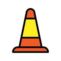 Traffic cone icon line isolated on white background. Black flat thin icon on modern outline style. Linear symbol and editable stroke. Simple and pixel perfect stroke vector illustration