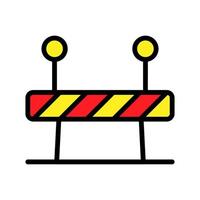 línea de icono de barricada de construcción aislada sobre fondo blanco. icono negro plano y delgado en el estilo de contorno moderno. símbolo lineal y trazo editable. ilustración de vector de trazo simple y perfecto de píxeles