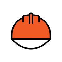 Construction hat icon line isolated on white background. Black flat thin icon on modern outline style. Linear symbol and editable stroke. Simple and pixel perfect stroke vector illustration
