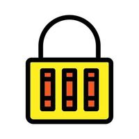 Combination lock line icon isolated on white background. Black flat thin icon on modern outline style. Linear symbol and editable stroke. Simple and pixel perfect stroke vector illustration.