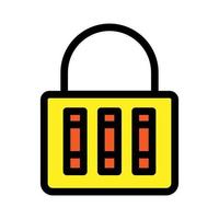 Combination lock line icon isolated on white background. Black flat thin icon on modern outline style. Linear symbol and editable stroke. Simple and pixel perfect stroke vector illustration.