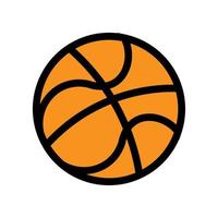 icono de línea de pelota de baloncesto aislado sobre fondo blanco. icono negro plano y delgado en el estilo de contorno moderno. símbolo lineal y trazo editable. ilustración de vector de trazo simple y perfecto de píxeles