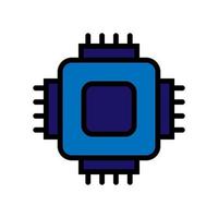 Processor line icon isolated on white background. Black flat thin icon on modern outline style. Linear symbol and editable stroke. Simple and pixel perfect stroke vector illustration