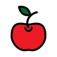 icono de línea de fruta de manzana aislado sobre fondo blanco. icono negro plano y delgado en el estilo de contorno moderno. símbolo lineal y trazo editable. ilustración de vector de trazo simple y perfecto de píxeles.