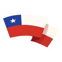 Chile wind flag icon cartoon vector. Patriotic landmark vector