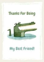 Crocodile Greeting Card template