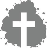 Cross on splash background, simple christian illustration vector