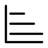 Line or horizontal bar chart icon for analyzing data vector