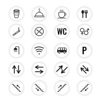 wayfinding signage icons  on white background vector