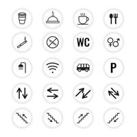 wayfinding signage icons  on white background vector