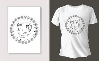 T shirt design black and white vector