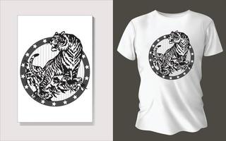 Black and white tee shirt design vector