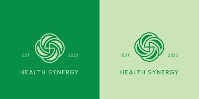 Medical energy rotation logo design illustration Icon vector of a creative idea spanning medical swirl, healthcare, and flat style geometric minimalism. A unique digital hospital application