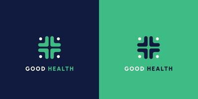Illustration of the Cross Good Health abstract logo design Concept of a simple flat minimalist monogram. Useful for health vector icons hospital, doctor, patient, nurse,