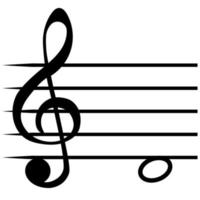 Note re music staff lines, D clef solfeggio not vector