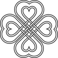 Celtic heart knot in shape of a clover leaf vector
