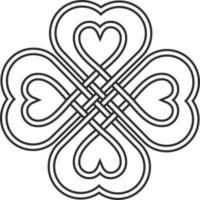 Celtic heart knot in shape of a clover leaf vector