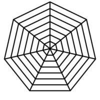 Heptagon 7 radar template spider mesh chart, diagram spider 7S blank hepta radar chart template vector