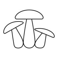 Mushroom family icon three mushrooms vector sign fungus, champignon