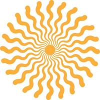 Sun with wavy rays, symbol good weather and mood vector