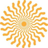 Sun with wavy rays, symbol good weather and mood vector