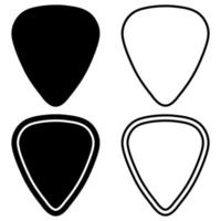 Logo outline pick guitar rock, vector mediator plectrum line icon