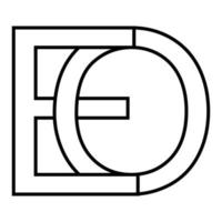 logo firmar eo oe icono nft eo entrelazado letras mi o vector