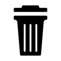 Trash bin icon, trash can with lid stock illustration vector