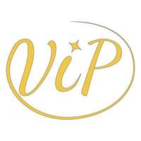 Icon sign VIP very important person vector calligraphy word vip