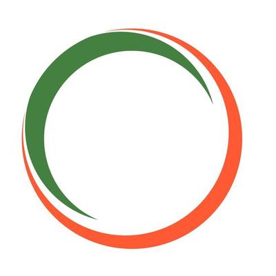Circle logo icon, round graphic bridge, symbol swoosh color green