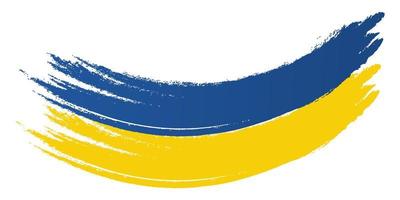 Hand brush country flag Ukraine yellow blue UA vector