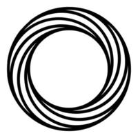 Circle concentric swirl logo, icon curl swirl line, curve round vector