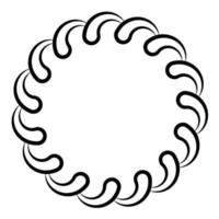 Circular wavy frame, teardrop squiggles wavy circle vector