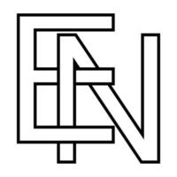 Logo sign en ne icon sign interlaced letters N, E vector logo en, ne first capital letters pattern alphabet e, n
