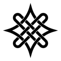 Quaternary celtic knot symbol choosing right path, knot sign of choosing good and evil stock illustration vector