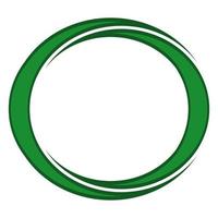 Two crescent moons of green color in a round elegant frame in Islamic style vector