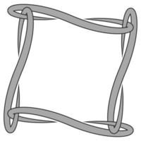 Photo frame from twisted curled sides, twisted sides frame vector