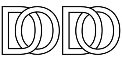 Logo od do icon sign two interlaced letters O D, vector logo od do first capital letters pattern alphabet o d