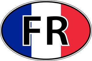 Sticker car, flag France, French Republic FR vector