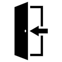 Icon entrance to doorway, arrow in door entrance to inside room vector