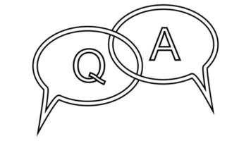 Icon faq answer question, qa line review, talk support idea vector